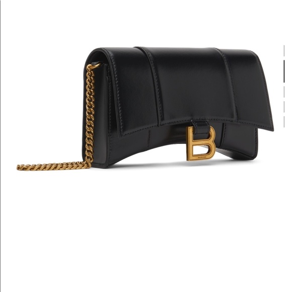 AUTHENTIC - BALENCIAGA Black XS Hourglass Shoulder Bag - Picture 2 of 8